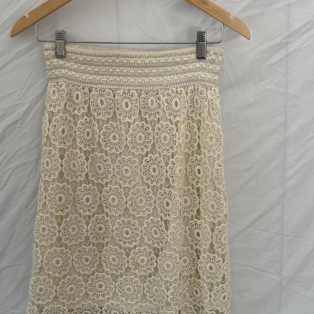 Unbranded Women's Cream and White Skirt